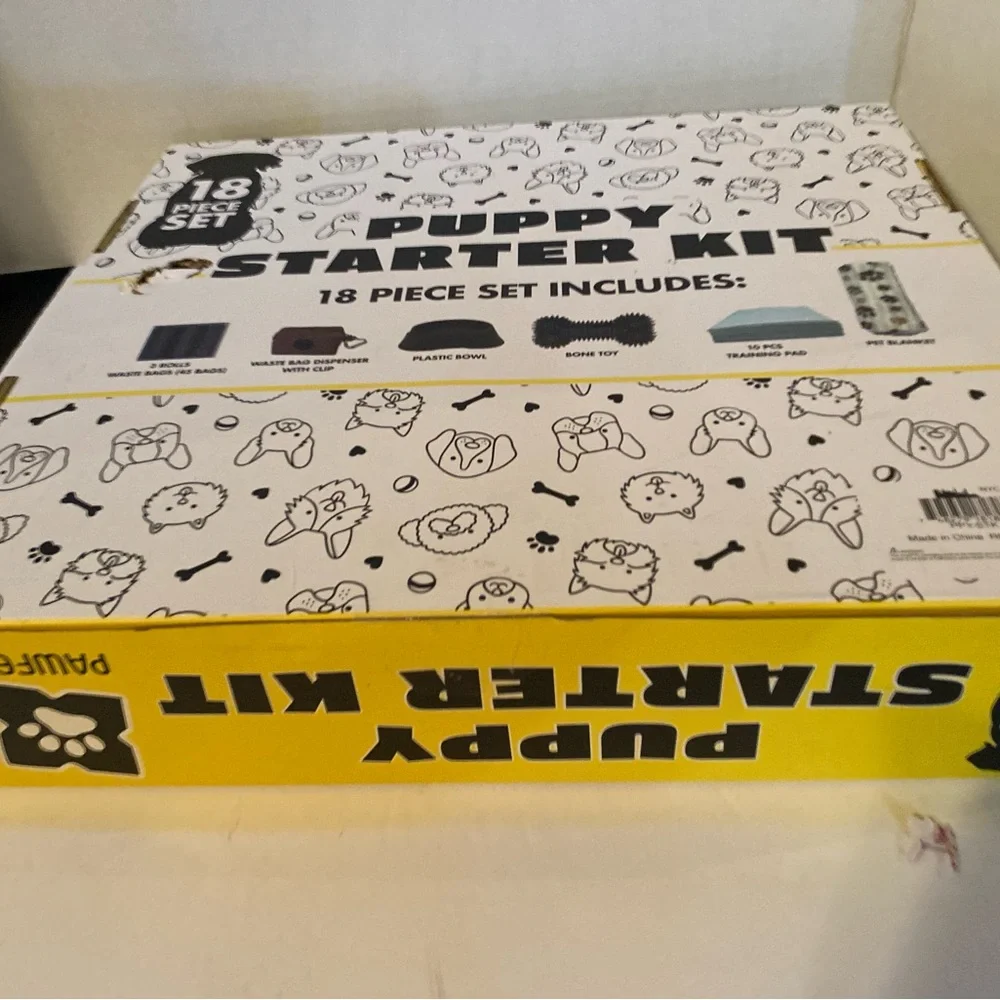 Pawfect Puppy Starter Kit - Black, White & Yellow Box